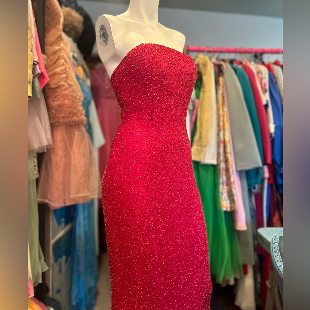 Y2K Raspberry Beaded Gown - Picture 3 of 16